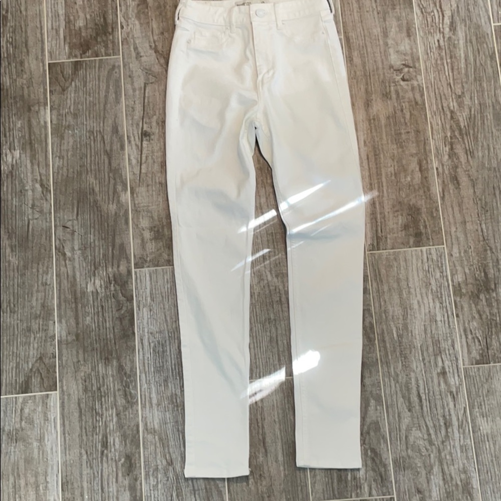 High Rise White Jeans